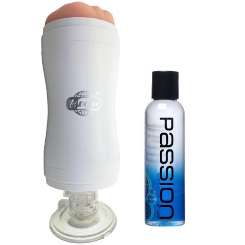 'BlueFlame' Realistic Hand-Free Male Toy with Suction Cup (VOL 1) + Free PASSION water based lube, 2 Fluid Ounce... image